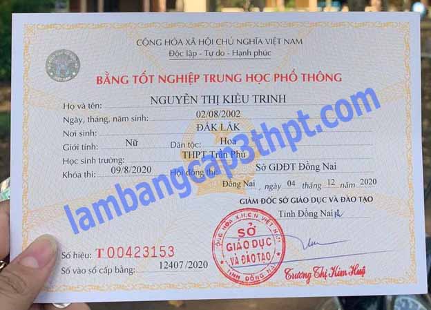 LÀM BẰNG CẤP 3 ĐỒNG NAI